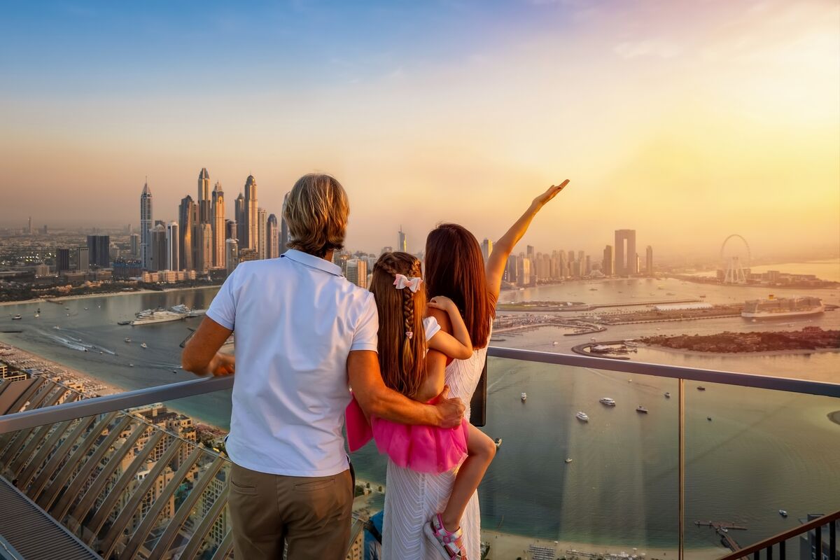 Beautiful Dubai skyline view from a modern apartment balcony - perfect for your new home in Dubai